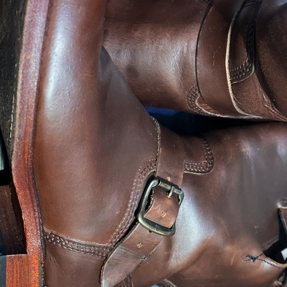 10.5 rust brown leather engineer boots made in the USA Frye boots - Picture 2 of 8